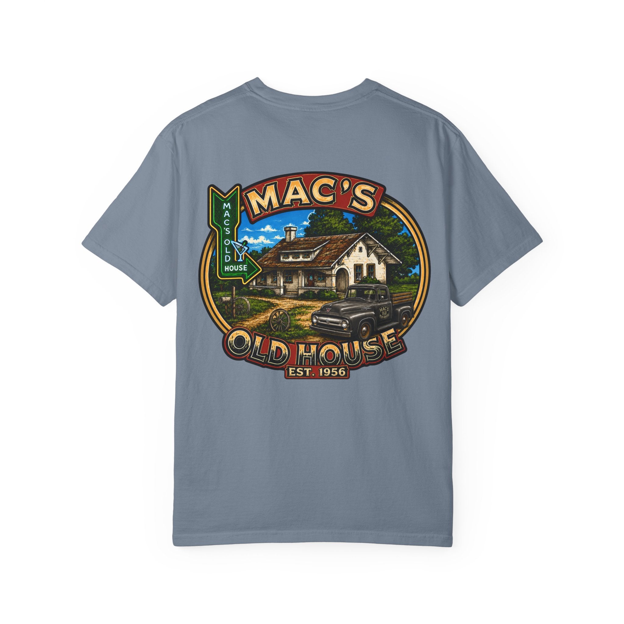 Mac's Old House Vintage T-Shirt — Retro Roadside Diner Graphic Tee