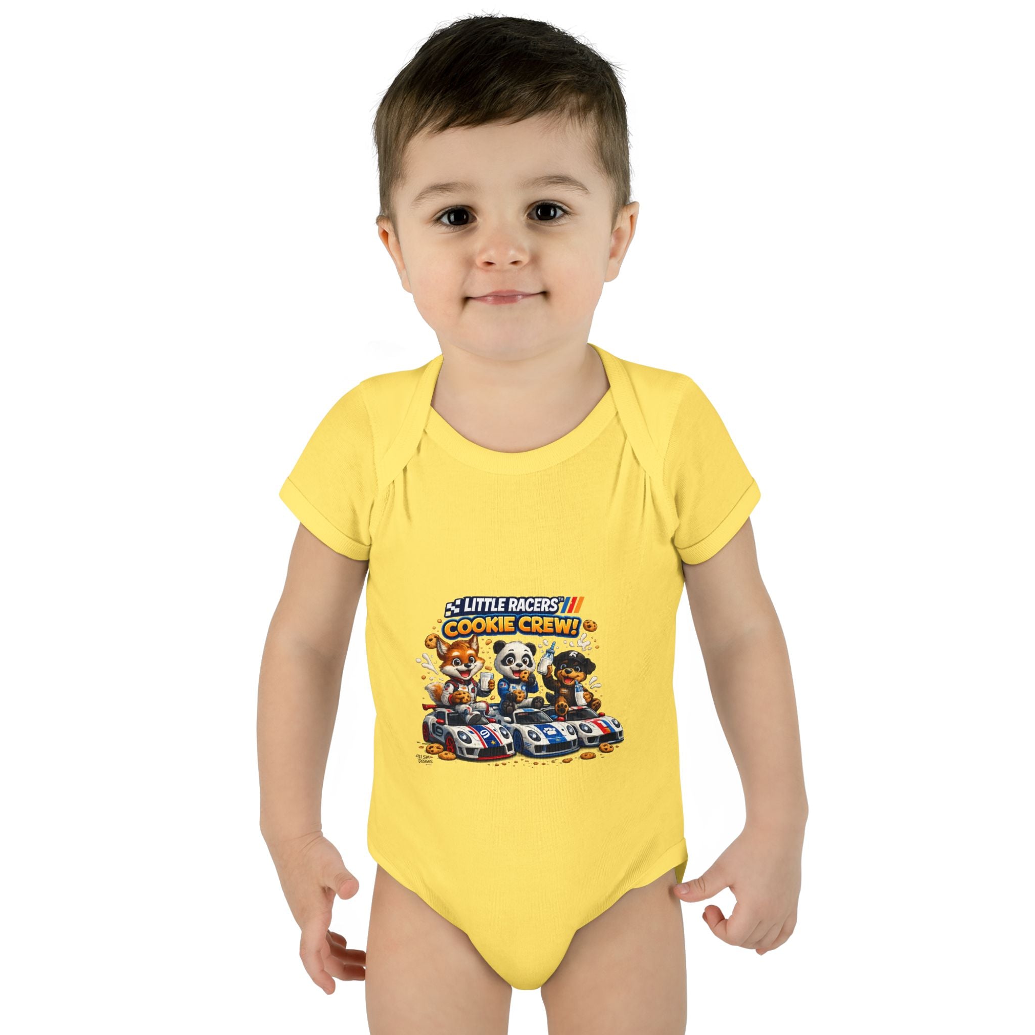 Limited Release: Little Racers Cookie Crew! Infant Racing Crew Bodysuit
