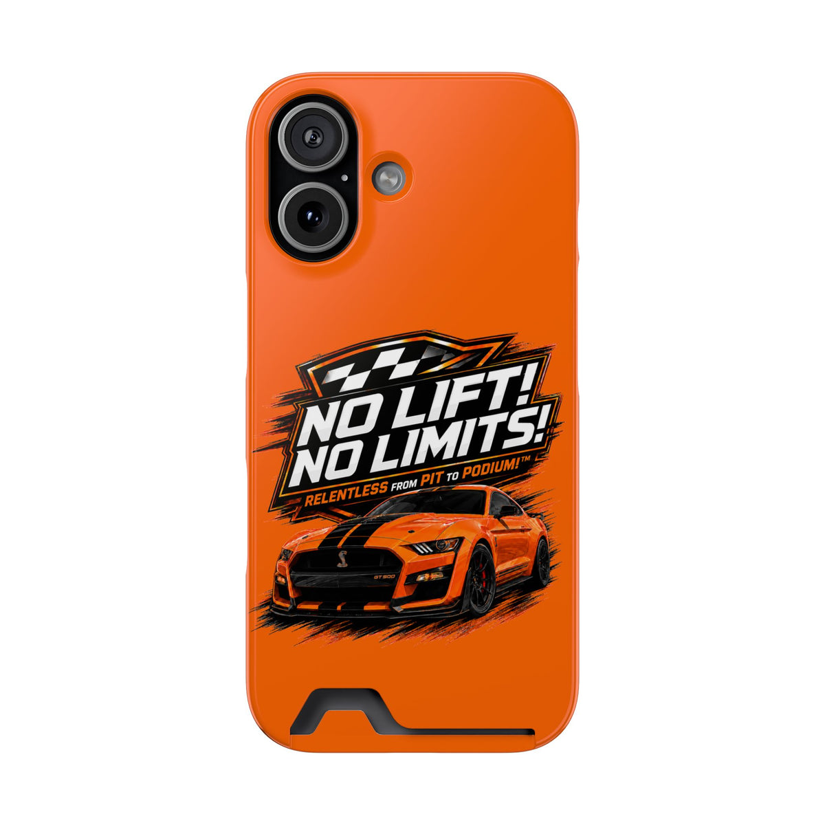 No Lift! No Limits!™ Orange Motorsport iPhone Case