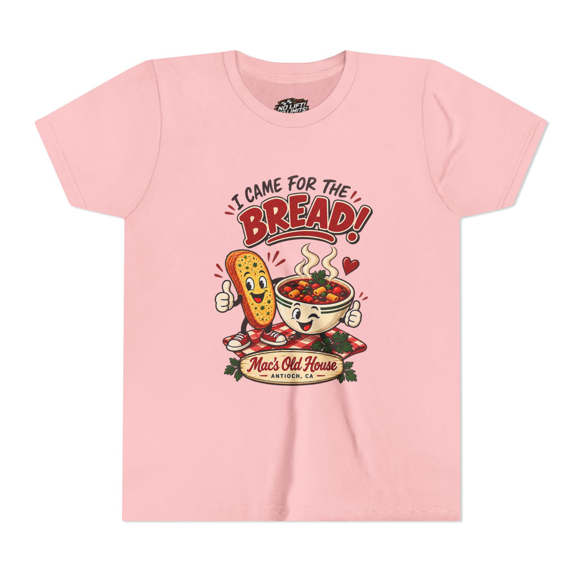 Youth Tee - "I Came for the Bread" Soup & Bread Kids T-Shirt