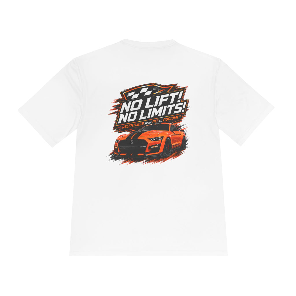 Racing Tee — "No Lift! No Limits!" Sports Car Graphic Moisture-Wicking Shirt