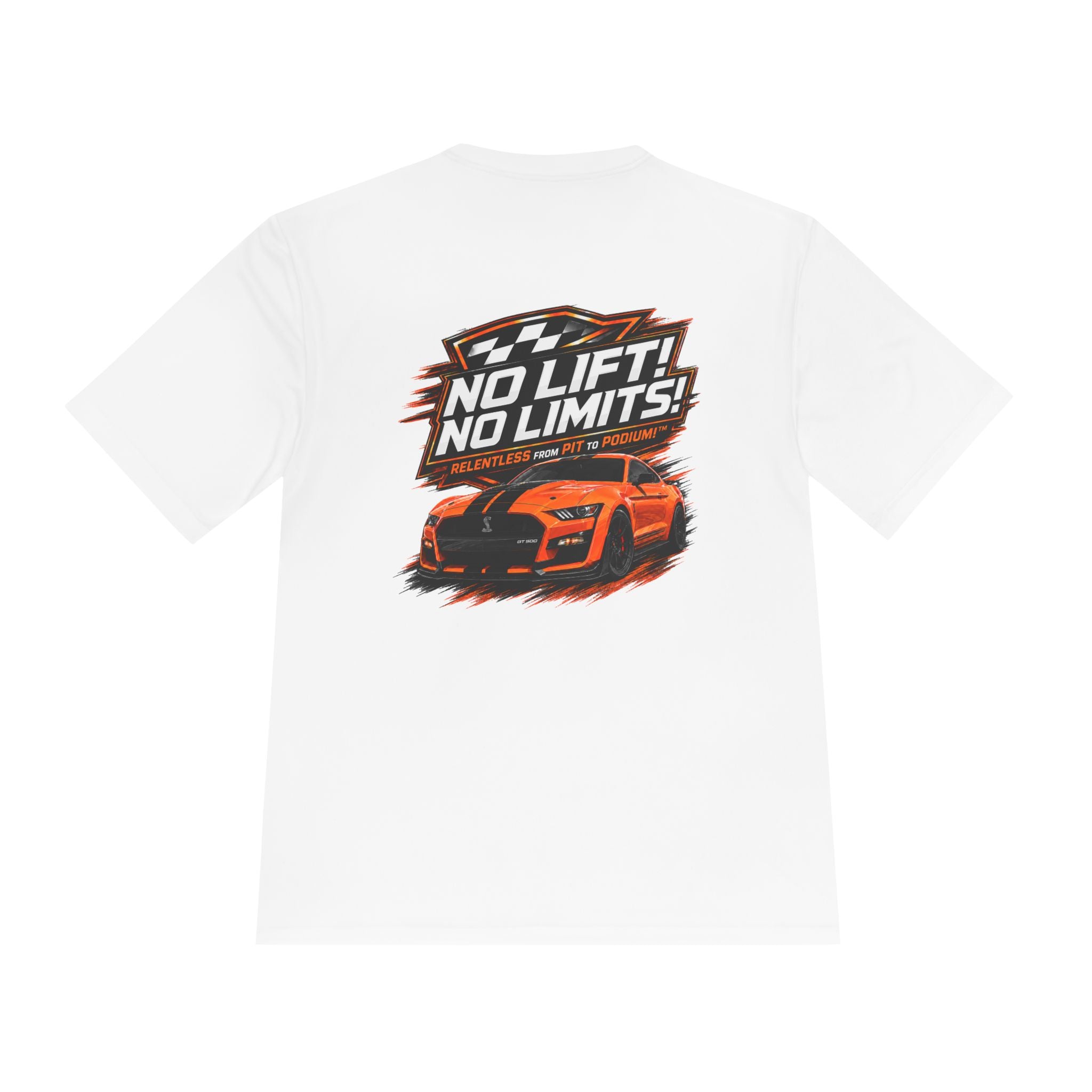 Racing Tee — "No Lift! No Limits!" Sports Car Graphic Moisture-Wicking Shirt