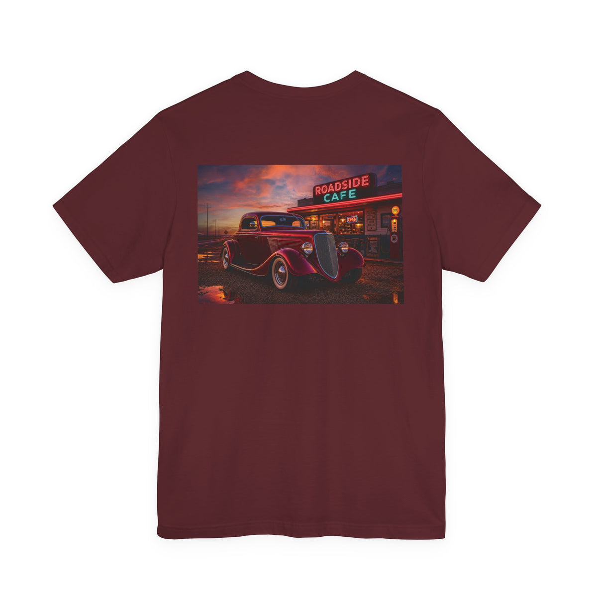Classic Car Tee – 'No Limits' Retro Roadside Café Graphic Shirt