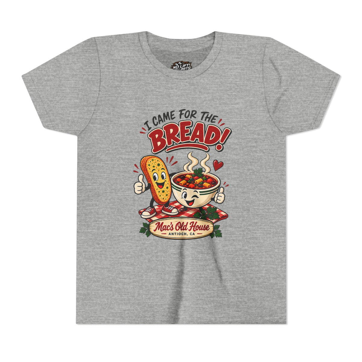 Youth Tee - "I Came for the Bread" Soup & Bread Kids T-Shirt