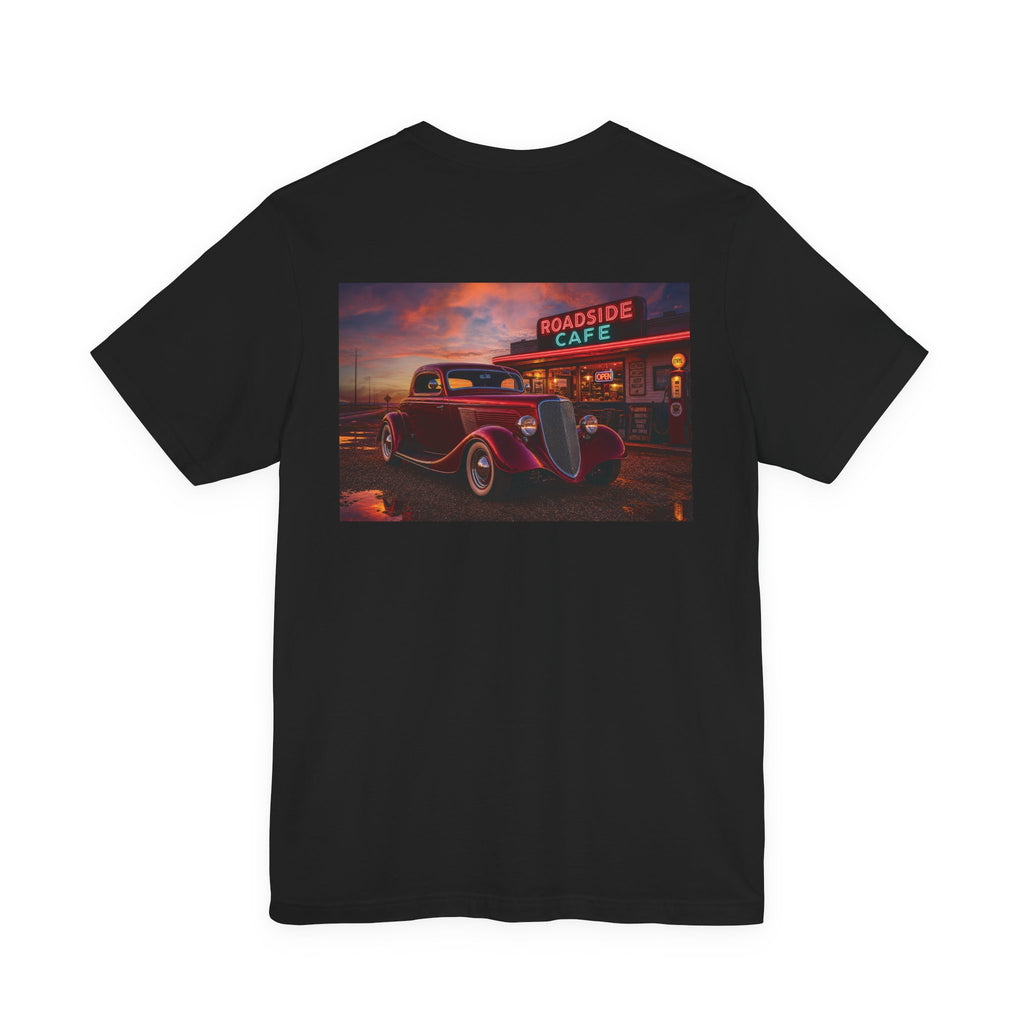 Classic Car Tee – 'No Limits' Retro Roadside Café Graphic Shirt
