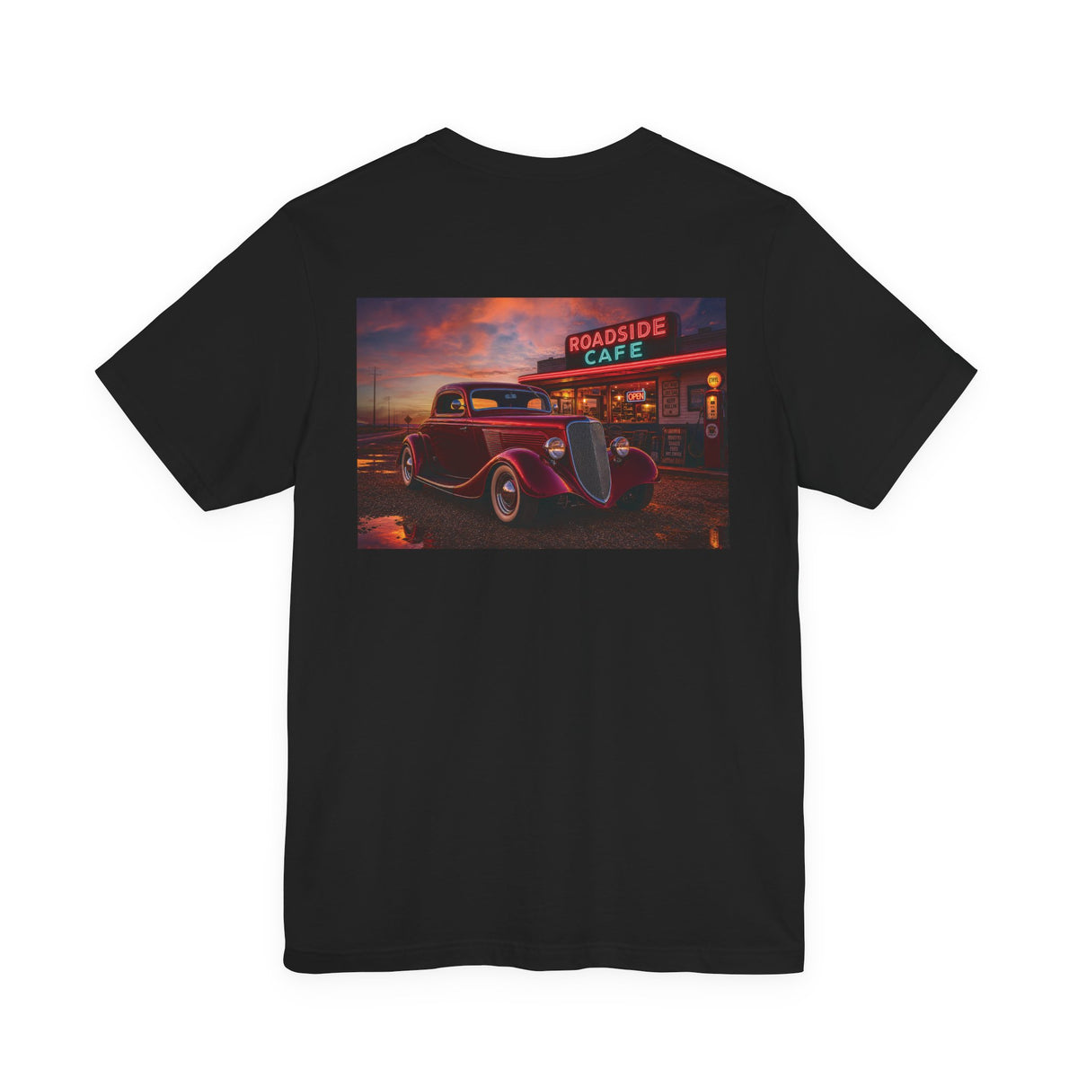 Classic Car Tee – 'No Limits' Retro Roadside Café Graphic Shirt