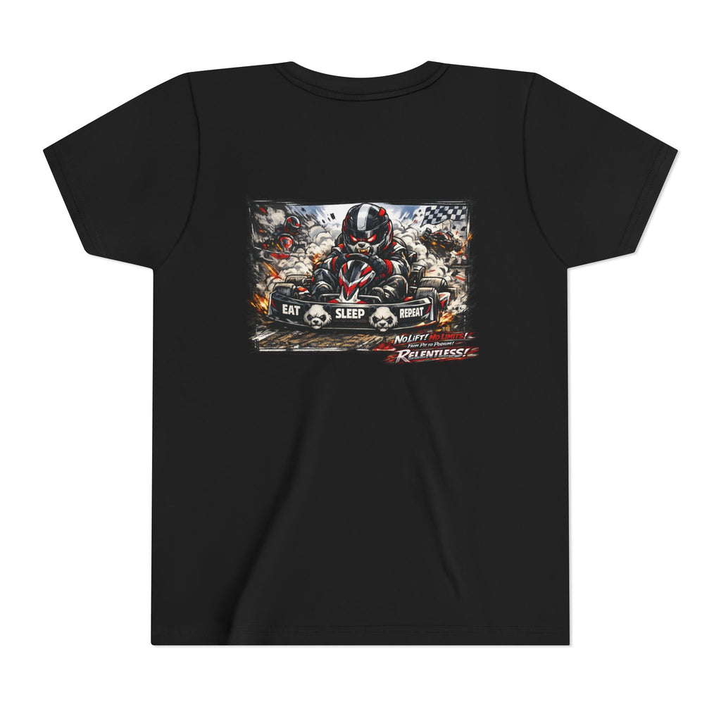 Youth Tee — Eat. Sleep. Race. Repeat. Panda Kart Racing Tee