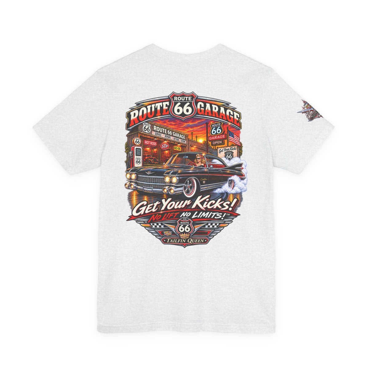Cadillac Tailfin T-Shirt – 1950s Classic Car Graphic Tee | Route 66 Garage