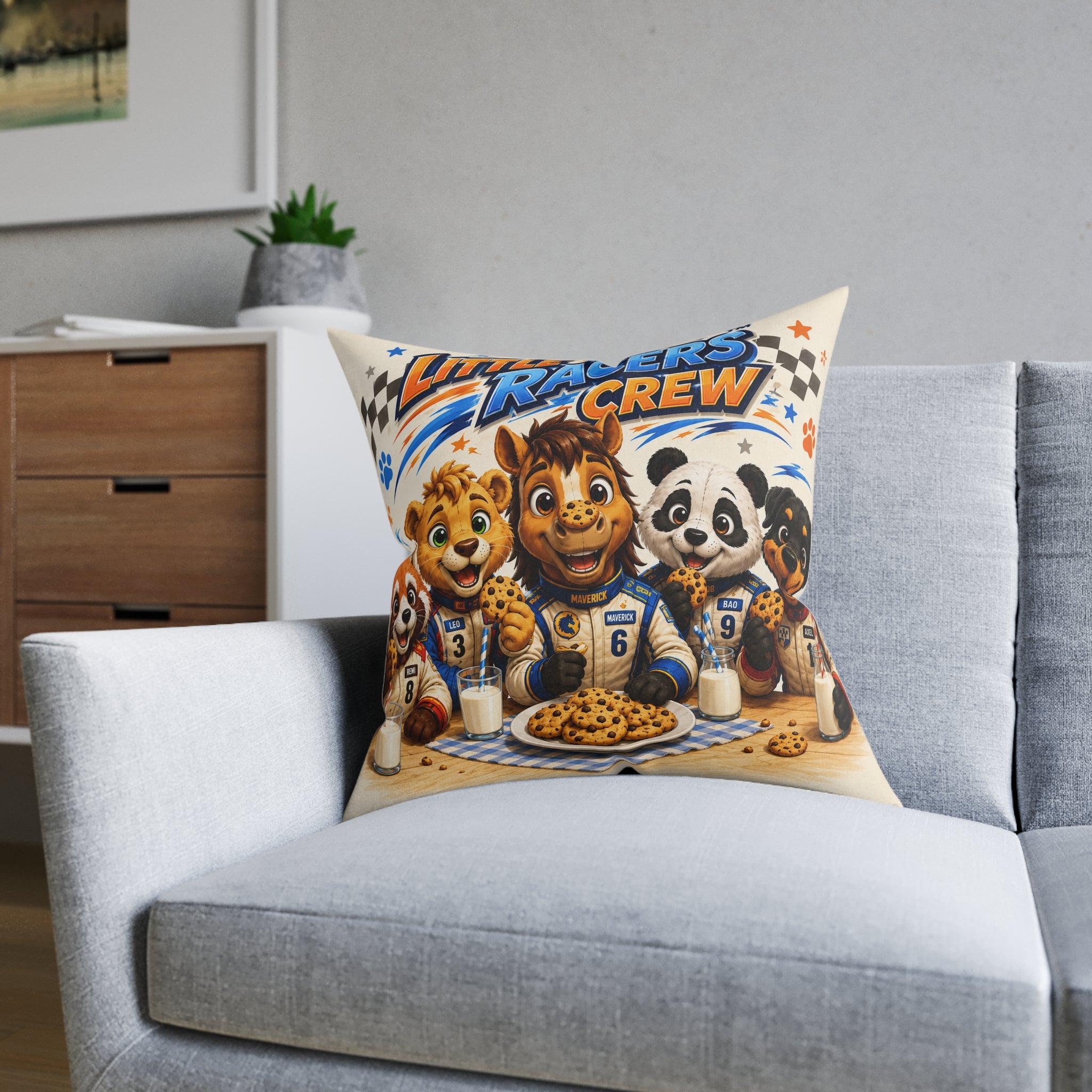 Little Racers™ Crew Cookies & Milk Accent Pillow