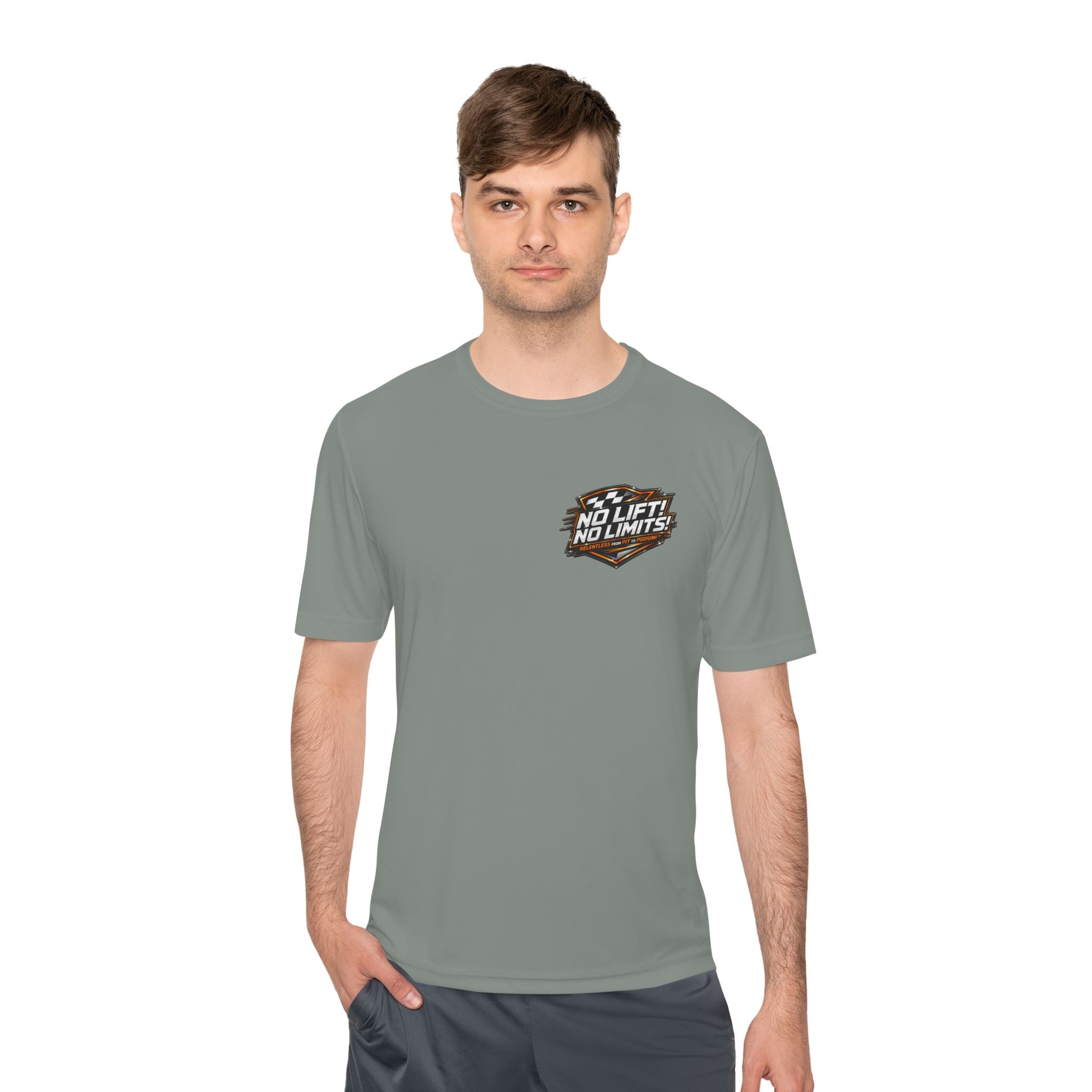 Racing Tee — "No Lift! No Limits!" Sports Car Graphic Moisture-Wicking Shirt