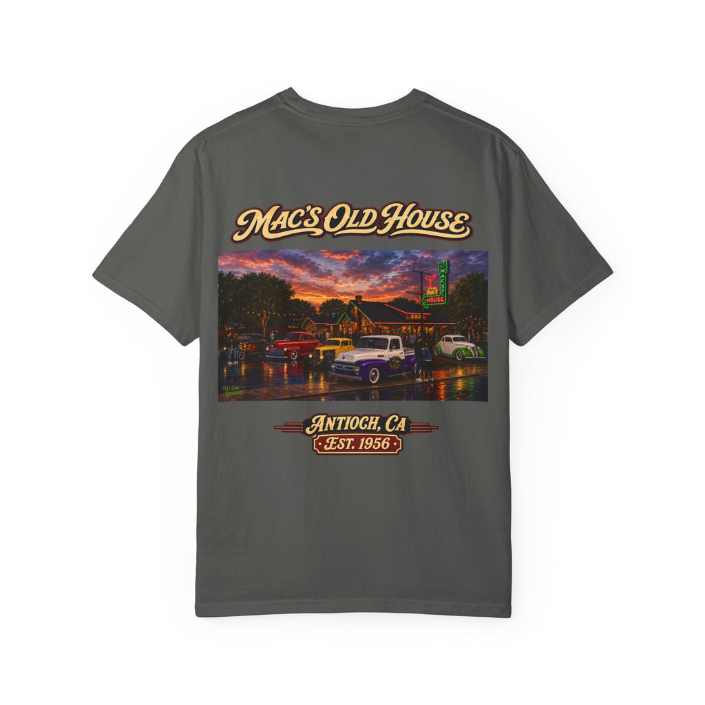 Mac's Old House Antioch CA Vintage T-Shirt — Retro Diner Night Scene (Est. 1956)