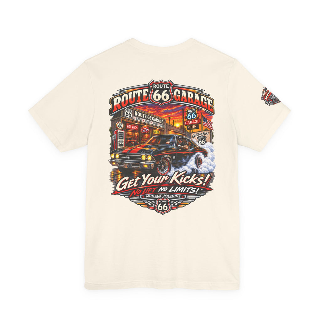 Muscle Car Burnout T-Shirt – Classic American Muscle Graphic Tee | Route 66 Garage