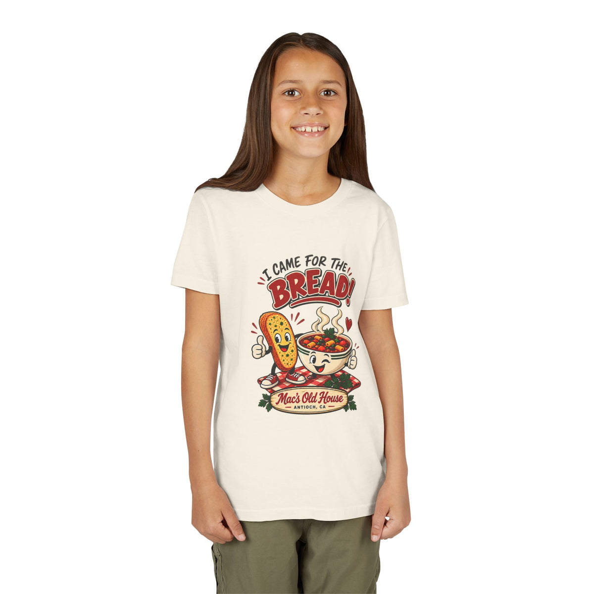 Youth Tee - "I Came for the Bread" Soup & Bread Kids T-Shirt