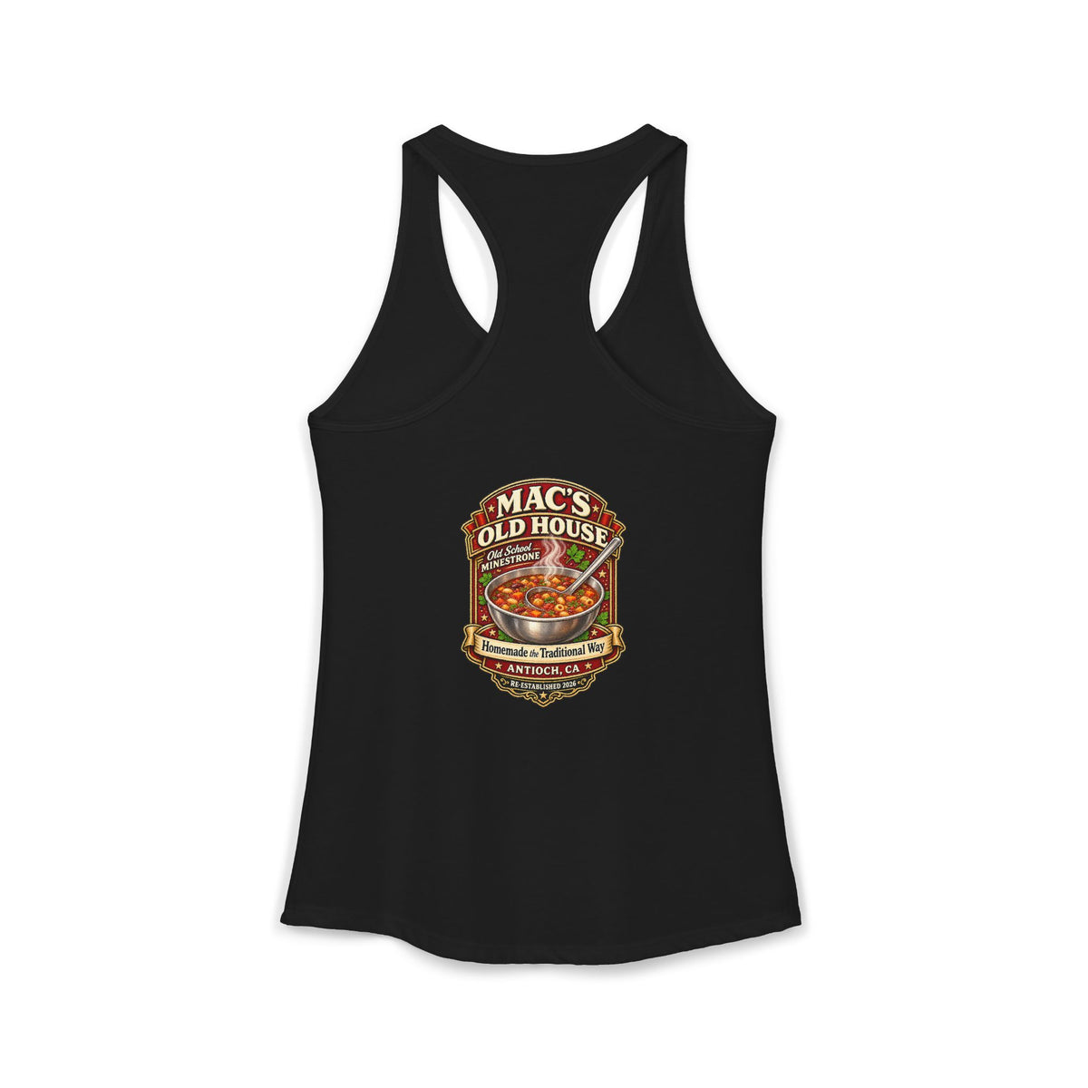 Mac’s Old House Old School Minestrone Women’s Racerback Tank – Antioch, CA