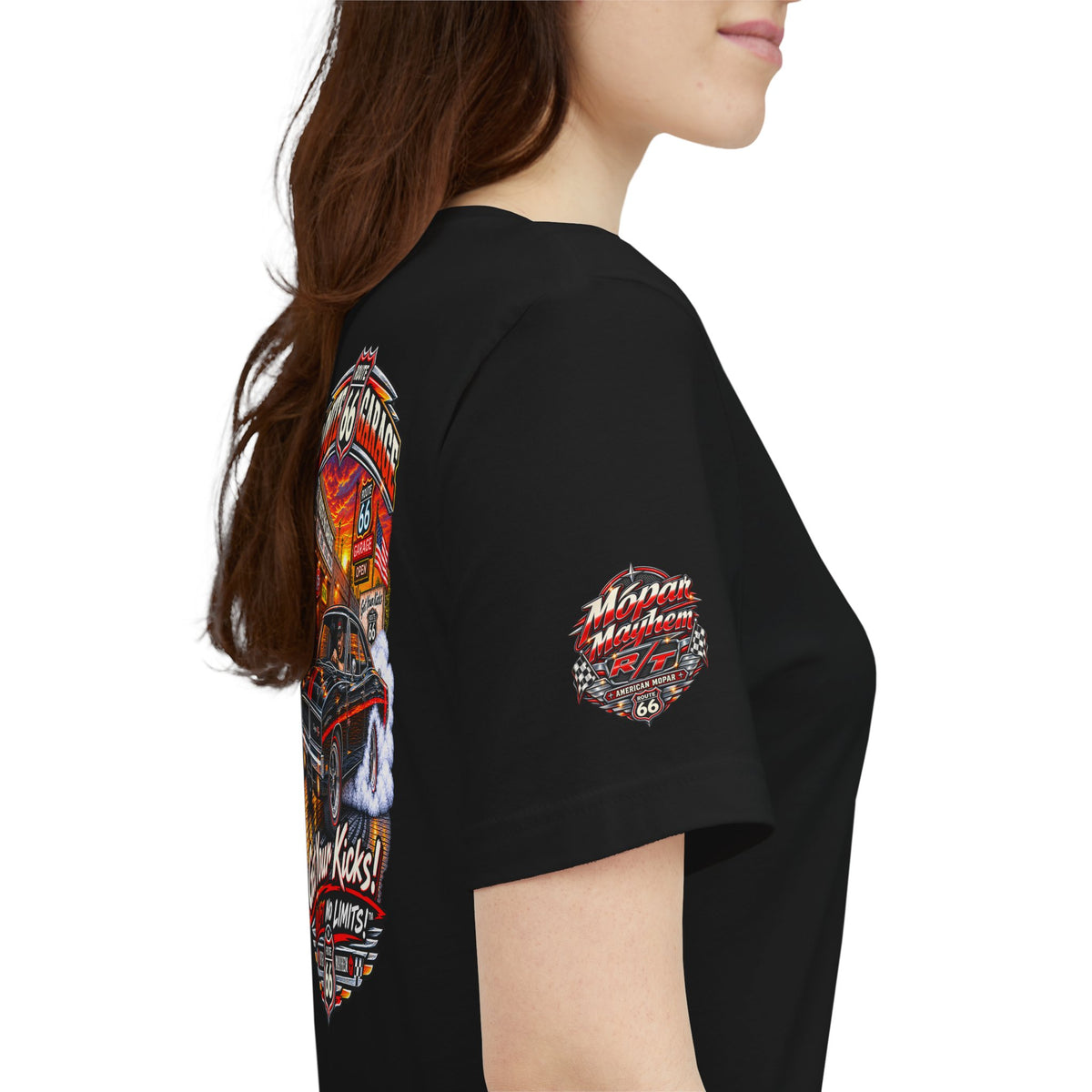 Classic Mopar Muscle Car T-Shirt – Black & Red R/T Graphic Tee | Route 66 Garage