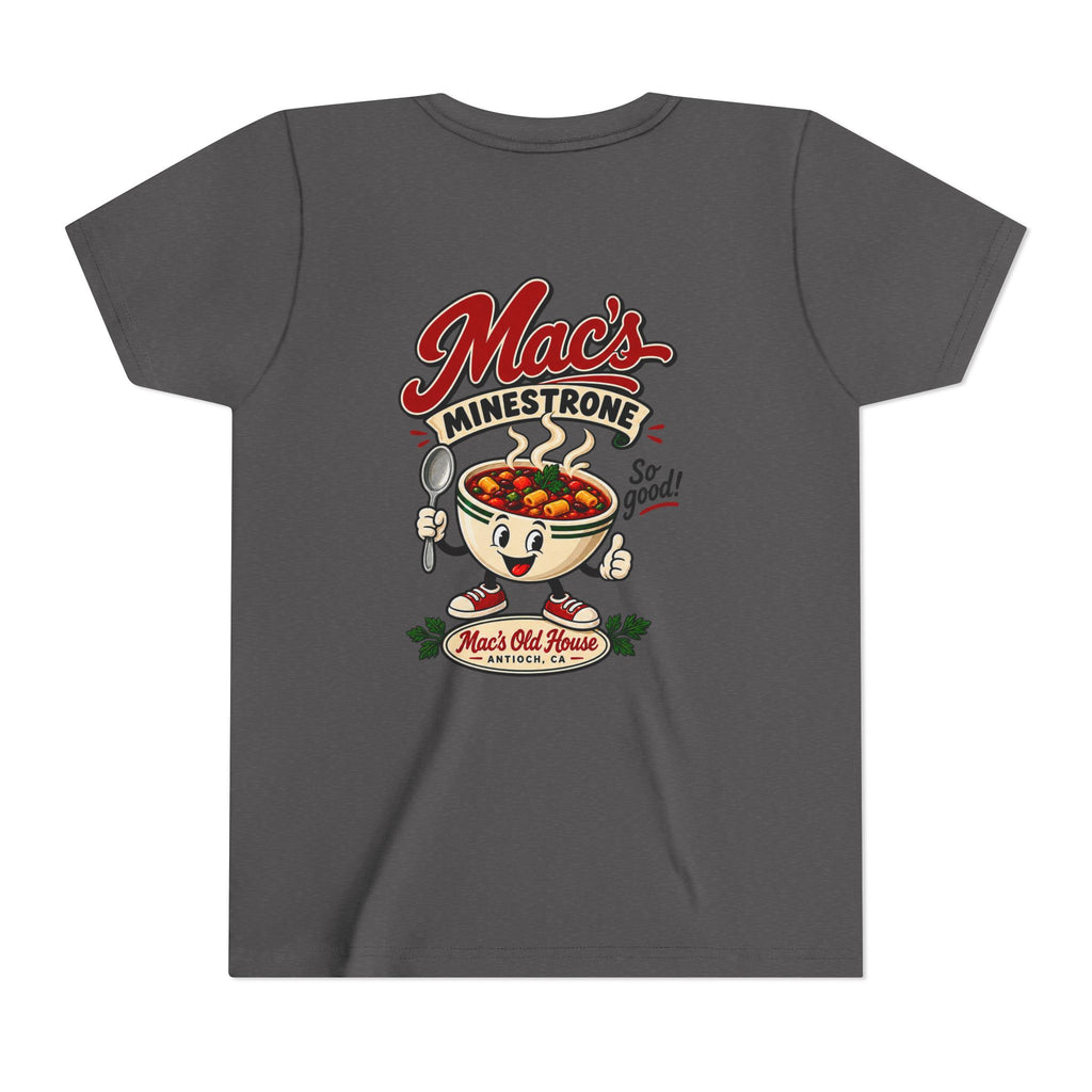 Youth Tee — "Mac's Minestrone" Retro Soup Logo