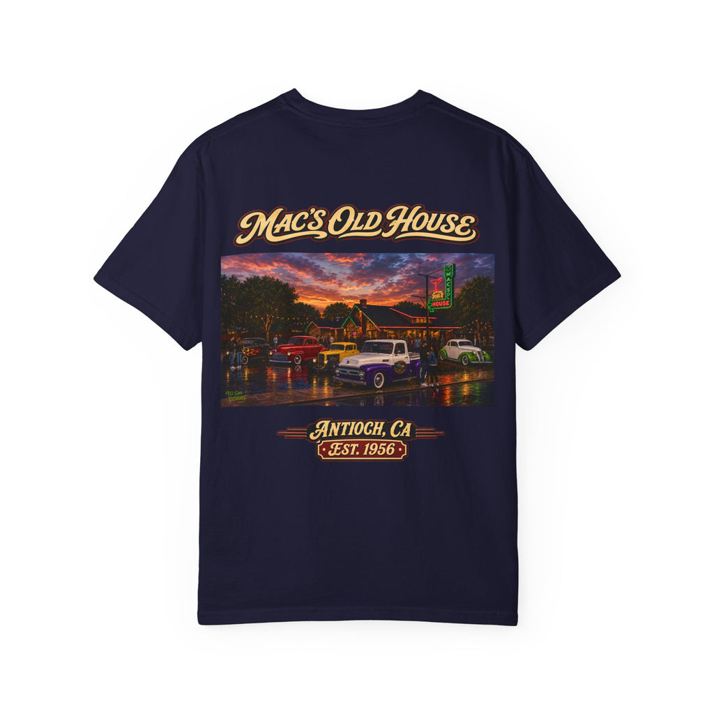 Mac's Old House Antioch CA Vintage T-Shirt — Retro Diner Night Scene (Est. 1956)
