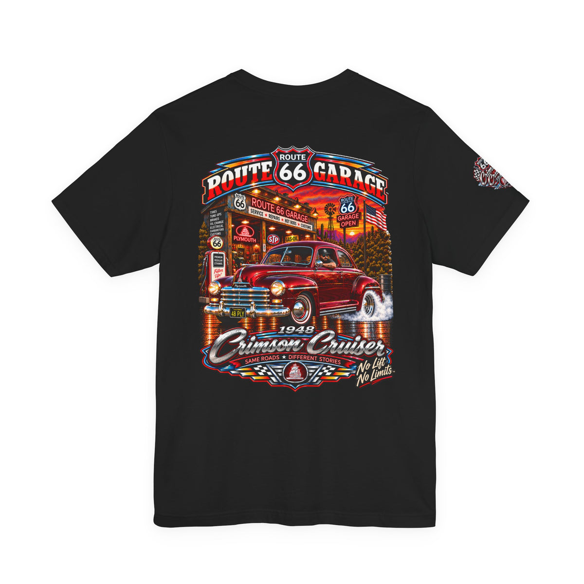 Crimson Cruiser | 1948 Plymouth Route 66 Garage Tee