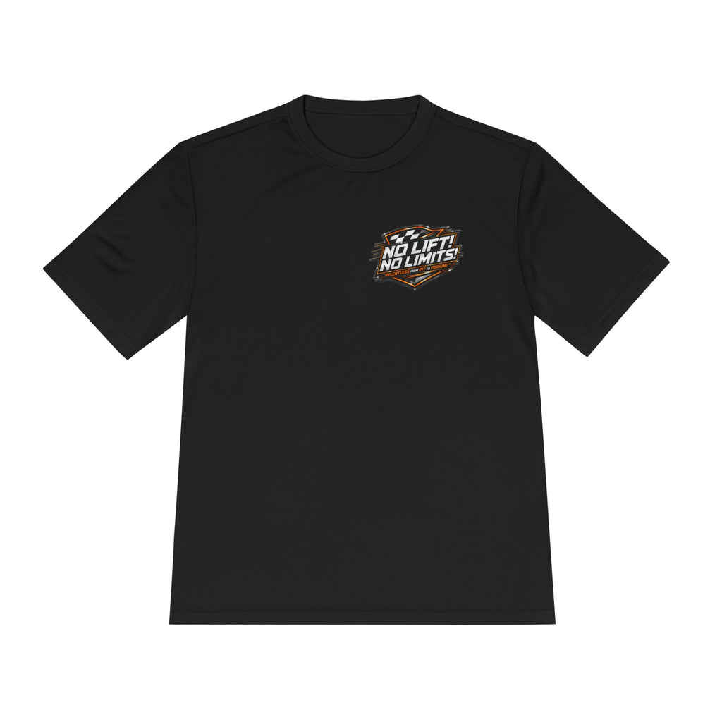 Racing Tee — "No Lift! No Limits!" Sports Car Graphic Moisture-Wicking Shirt