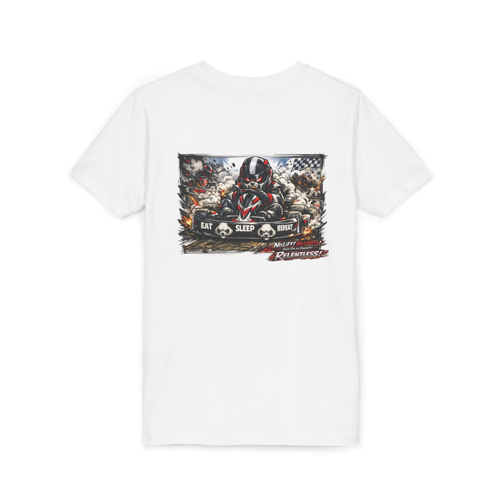 Youth Tee — Eat. Sleep. Race. Repeat. Panda Kart Racing Tee