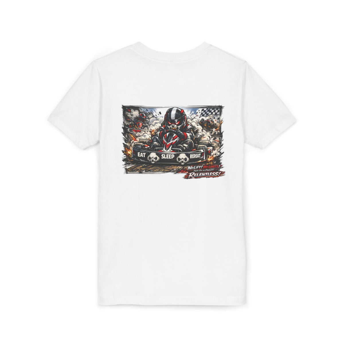 Youth Tee — Eat. Sleep. Race. Repeat. Panda Kart Racing Tee
