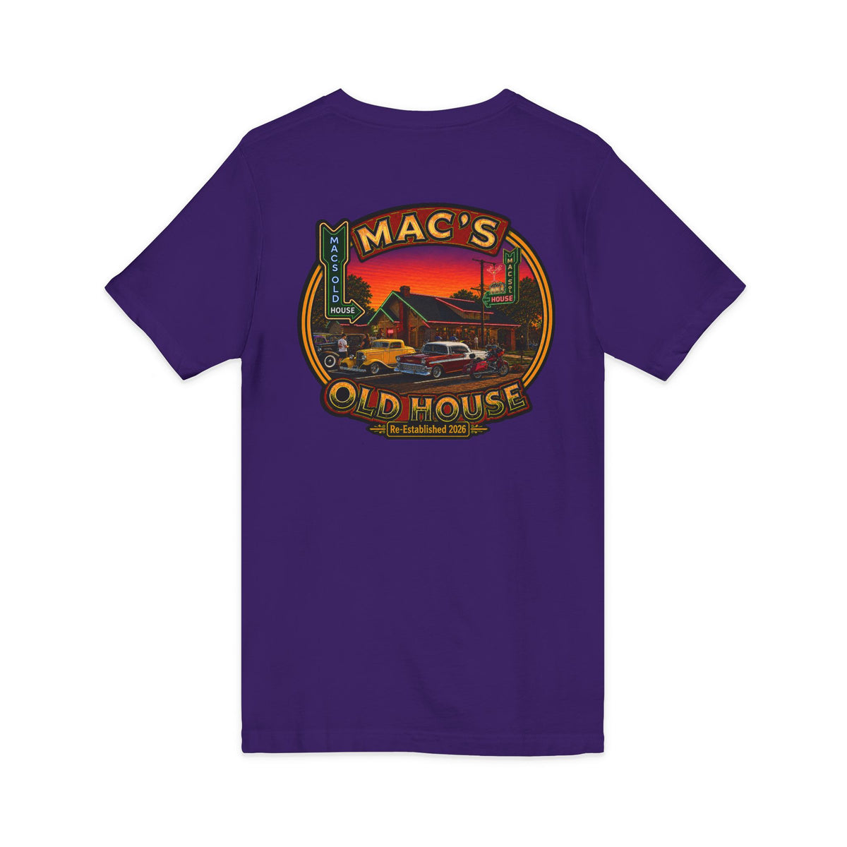 Mac’s Old House Re-Established 2026  V-Neck Tee