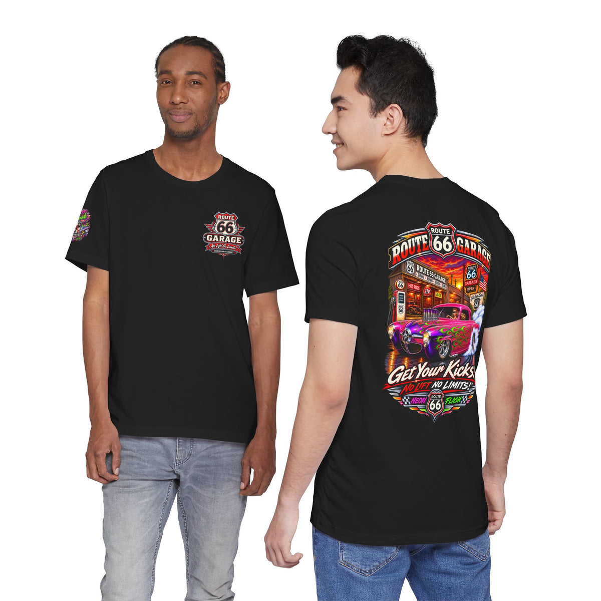 Studebaker T-Shirt – Neon Flash Classic Car Graphic Tee | Route 66 Garage