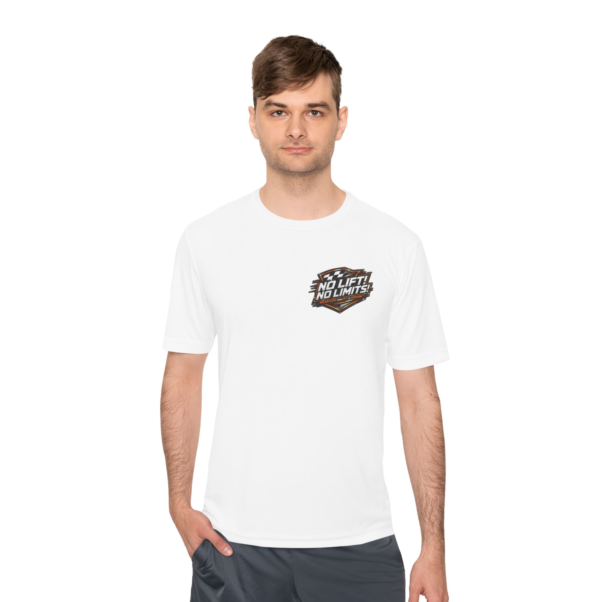 Racing Tee — "No Lift! No Limits!" Sports Car Graphic Moisture-Wicking Shirt
