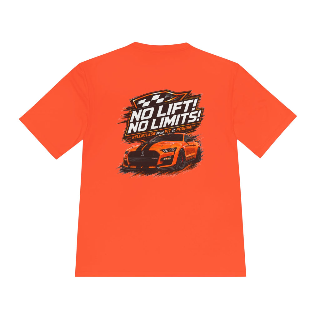 Racing Tee — "No Lift! No Limits!" Sports Car Graphic Moisture-Wicking Shirt