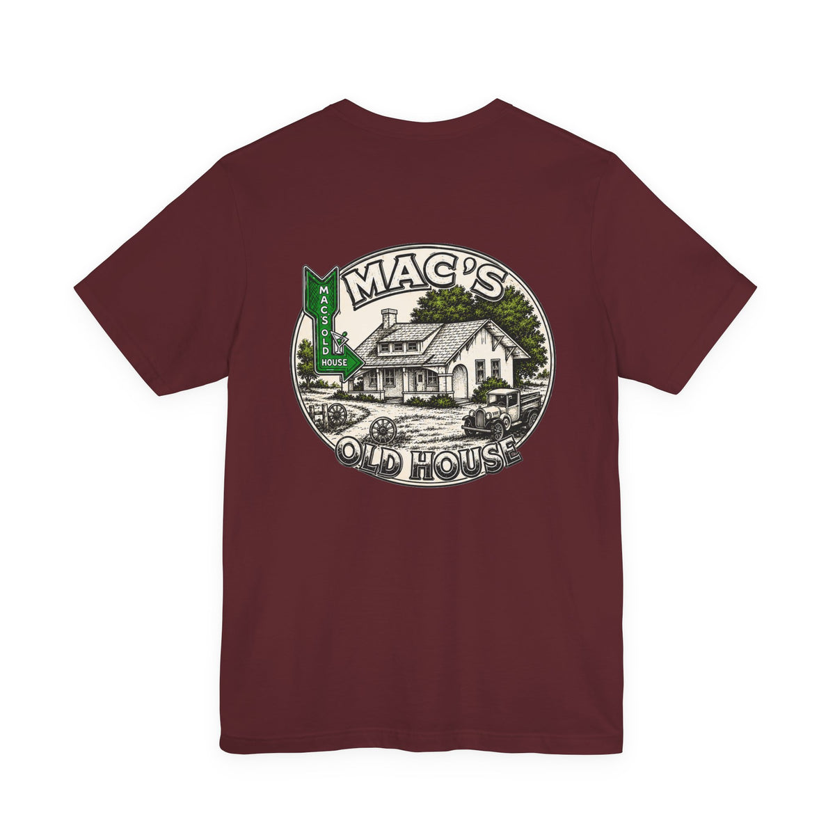 Mac's Old House Tee — Vintage Country House Graphic T-Shirt