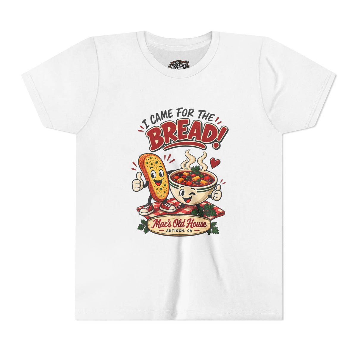 Youth Tee - "I Came for the Bread" Soup & Bread Kids T-Shirt