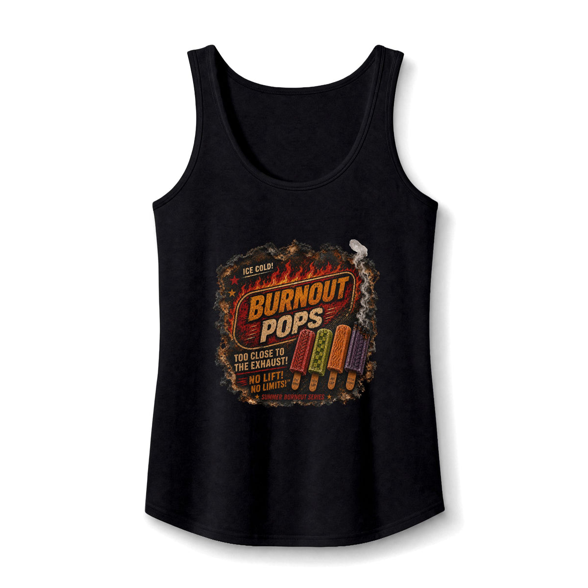 Burnout Pops Retro Ice Pop Graphic Tank Top