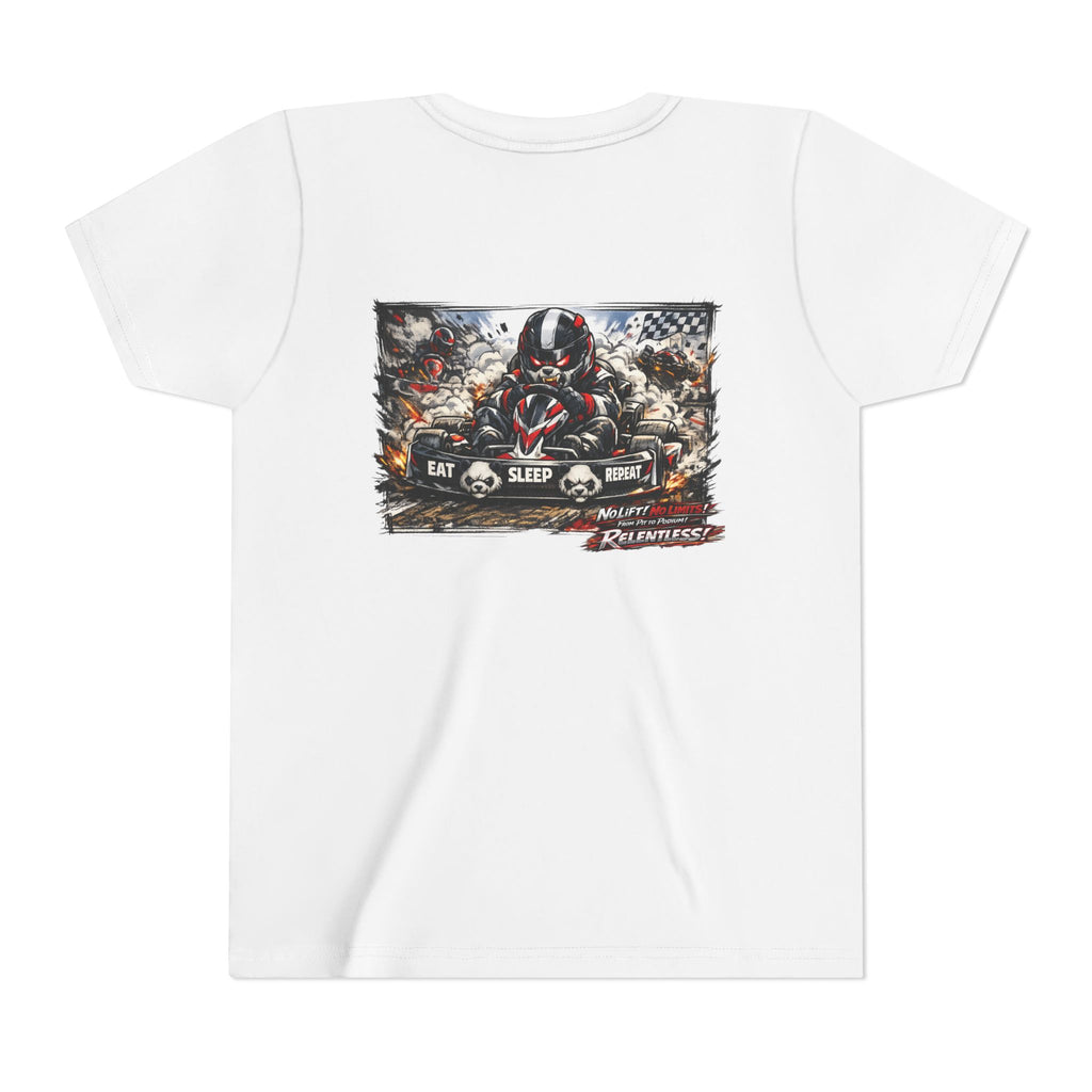 Youth Tee — Eat. Sleep. Race. Repeat. Panda Kart Racing Tee