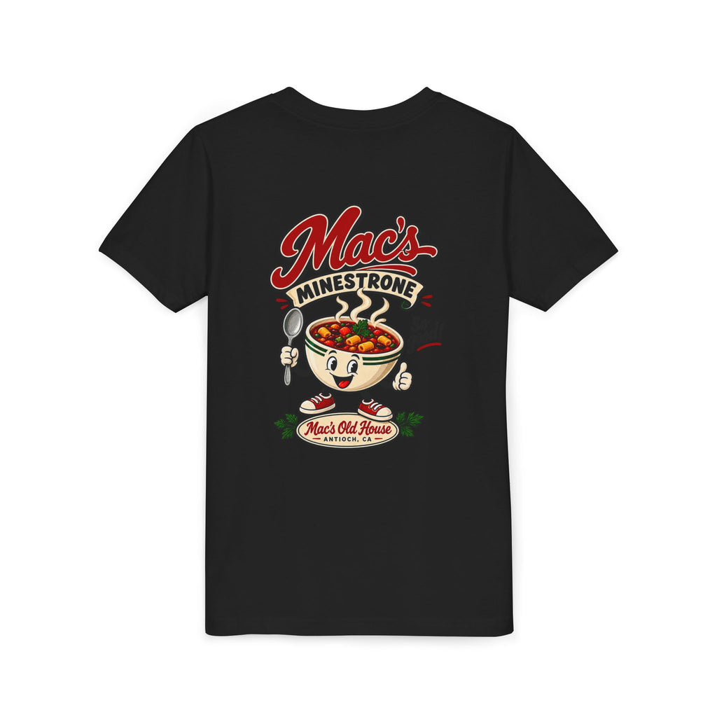 Youth Tee — "Mac's Minestrone" Retro Soup Logo