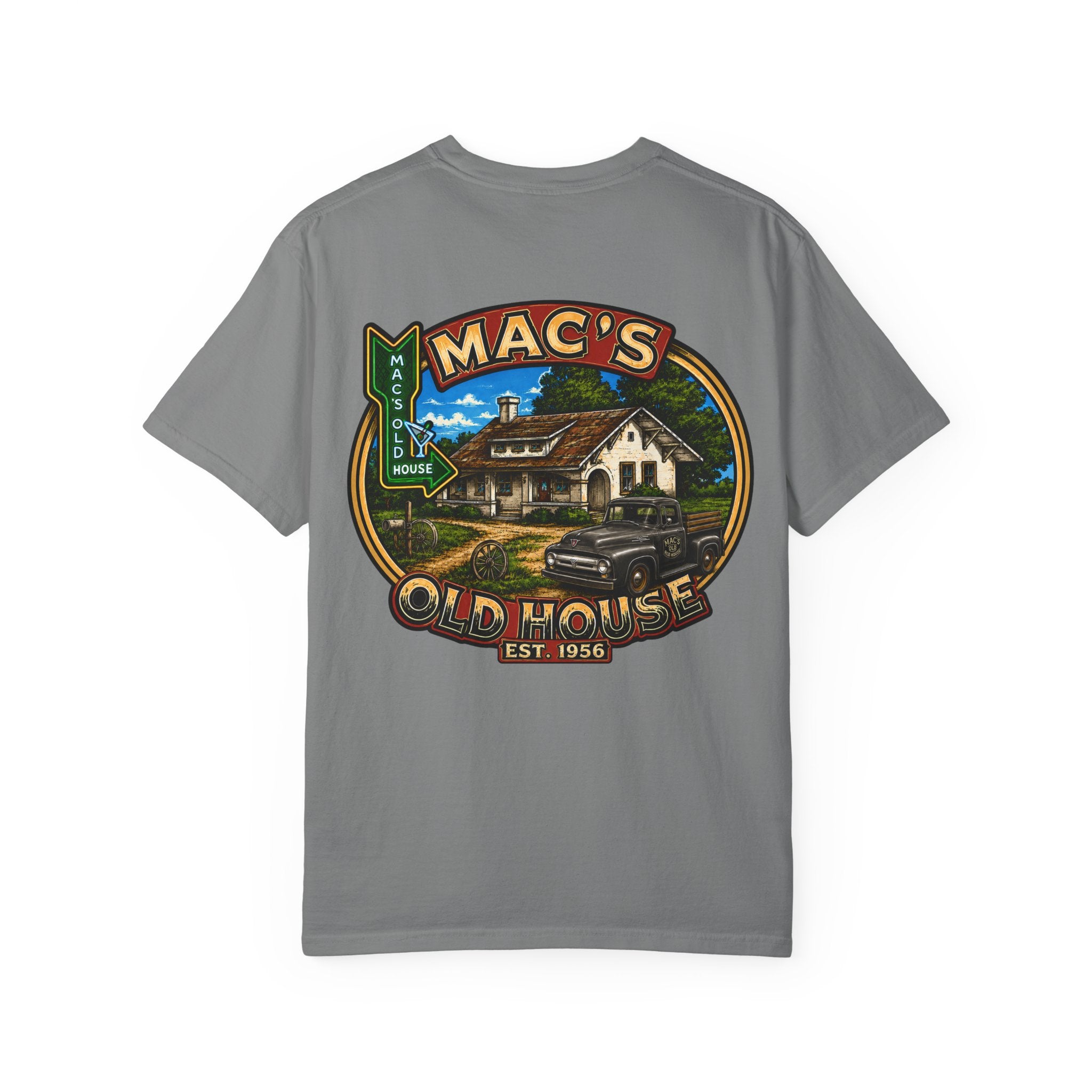 Mac's Old House Vintage T-Shirt — Retro Roadside Diner Graphic Tee