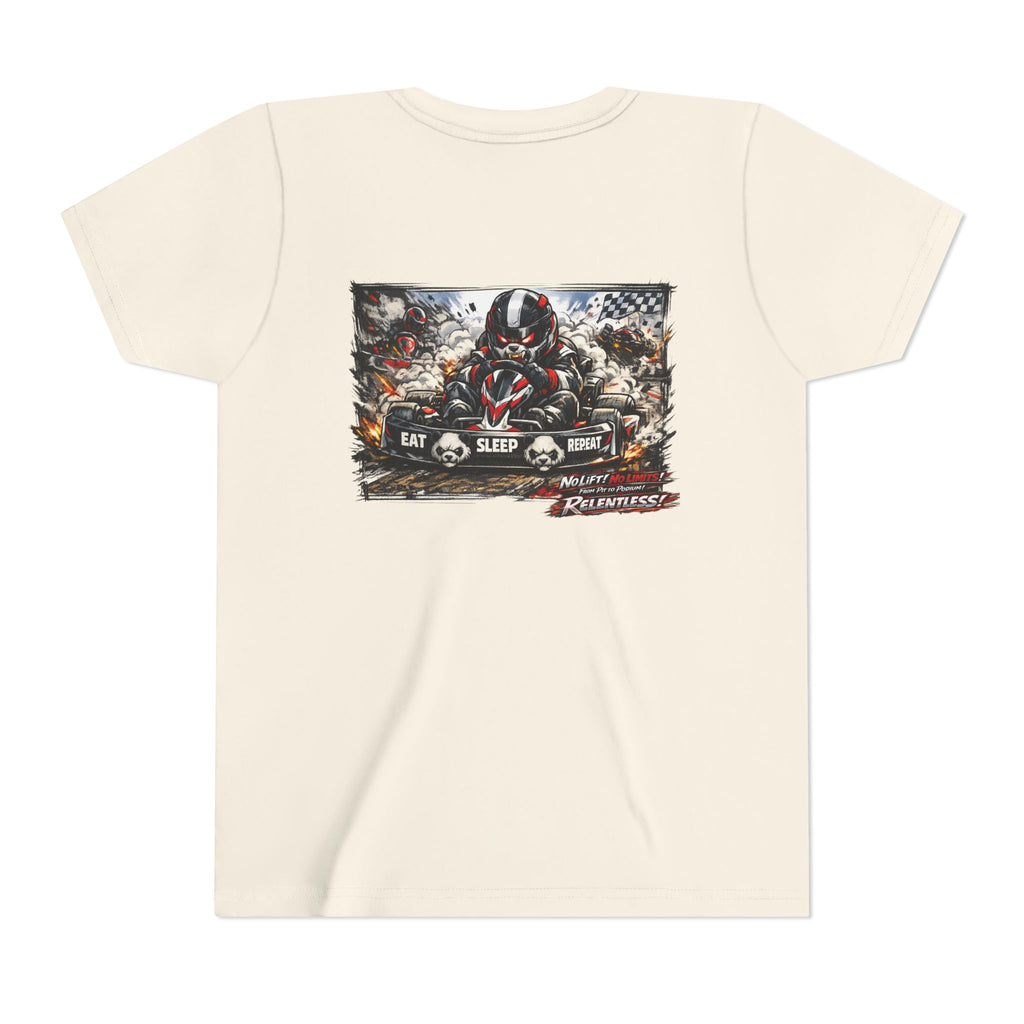 Youth Tee — Eat. Sleep. Race. Repeat. Panda Kart Racing Tee