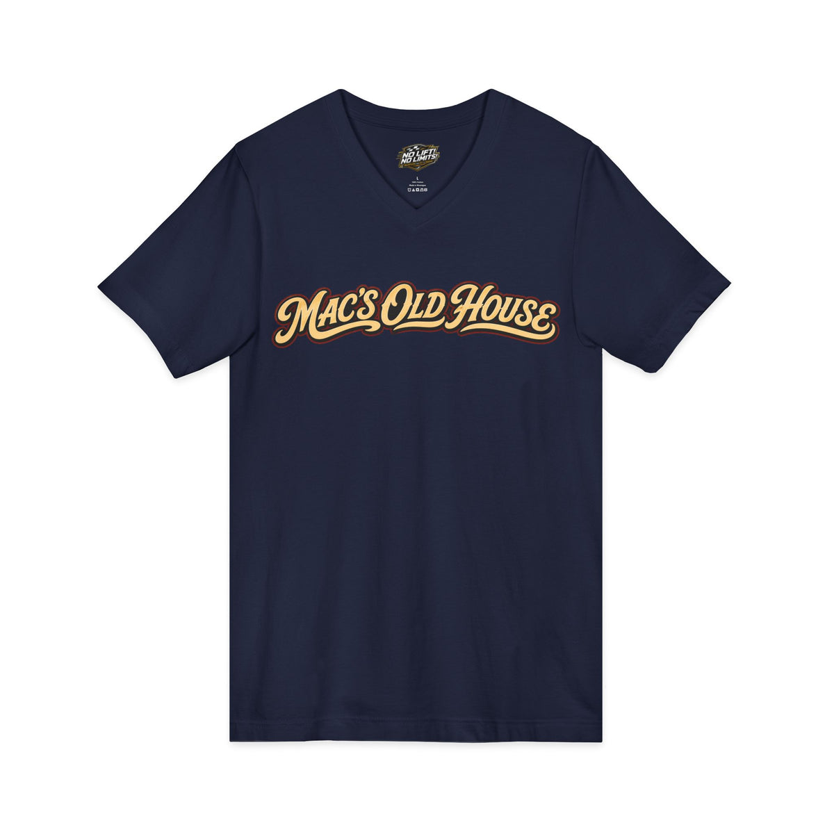 Mac's Old House V-Neck Tee — Retro Diner & Classic Cars Graphic Shirt