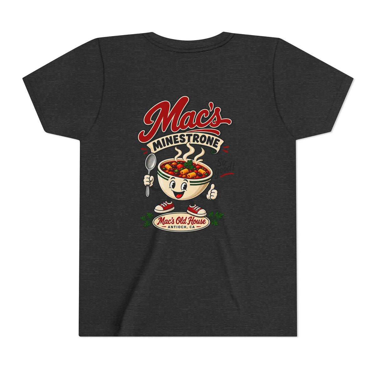 Youth Tee — "Mac's Minestrone" Retro Soup Logo
