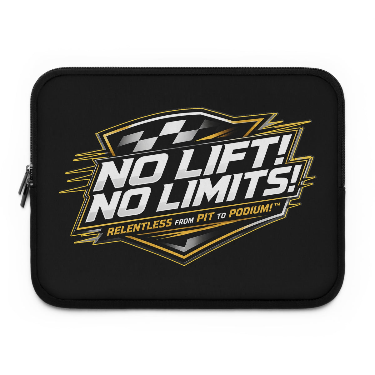 No Lift! No Limits! Racing Logo Laptop Sleeve — Motorsport Protective Case