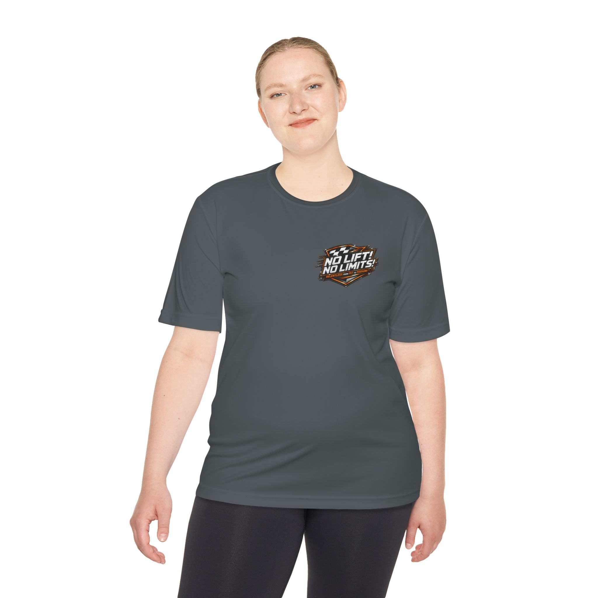 Racing Tee — "No Lift! No Limits!" Sports Car Graphic Moisture-Wicking Shirt