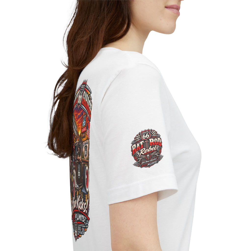 Rat Rod Truck T-Shirt – Supercharged V8 Hot Rod Graphic Tee | Route 66 Garage