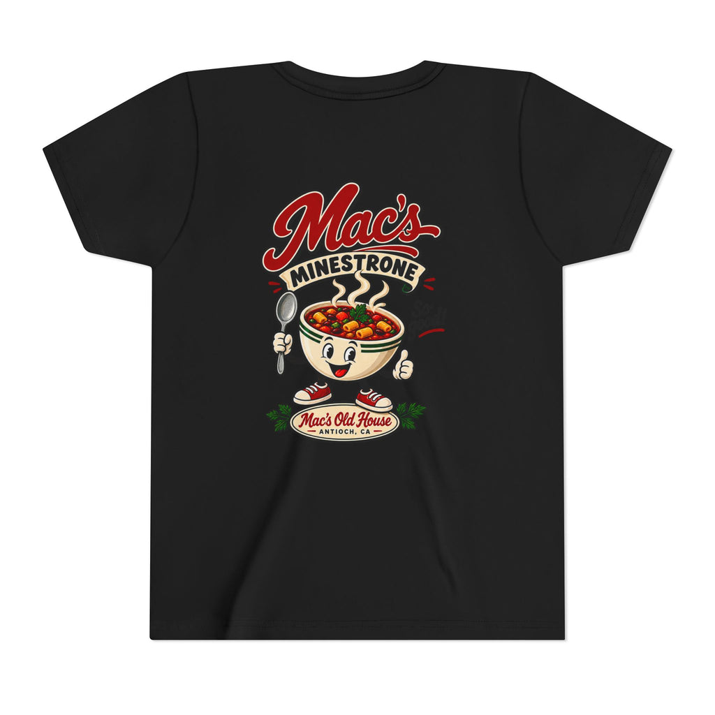 Youth Tee — "Mac's Minestrone" Retro Soup Logo