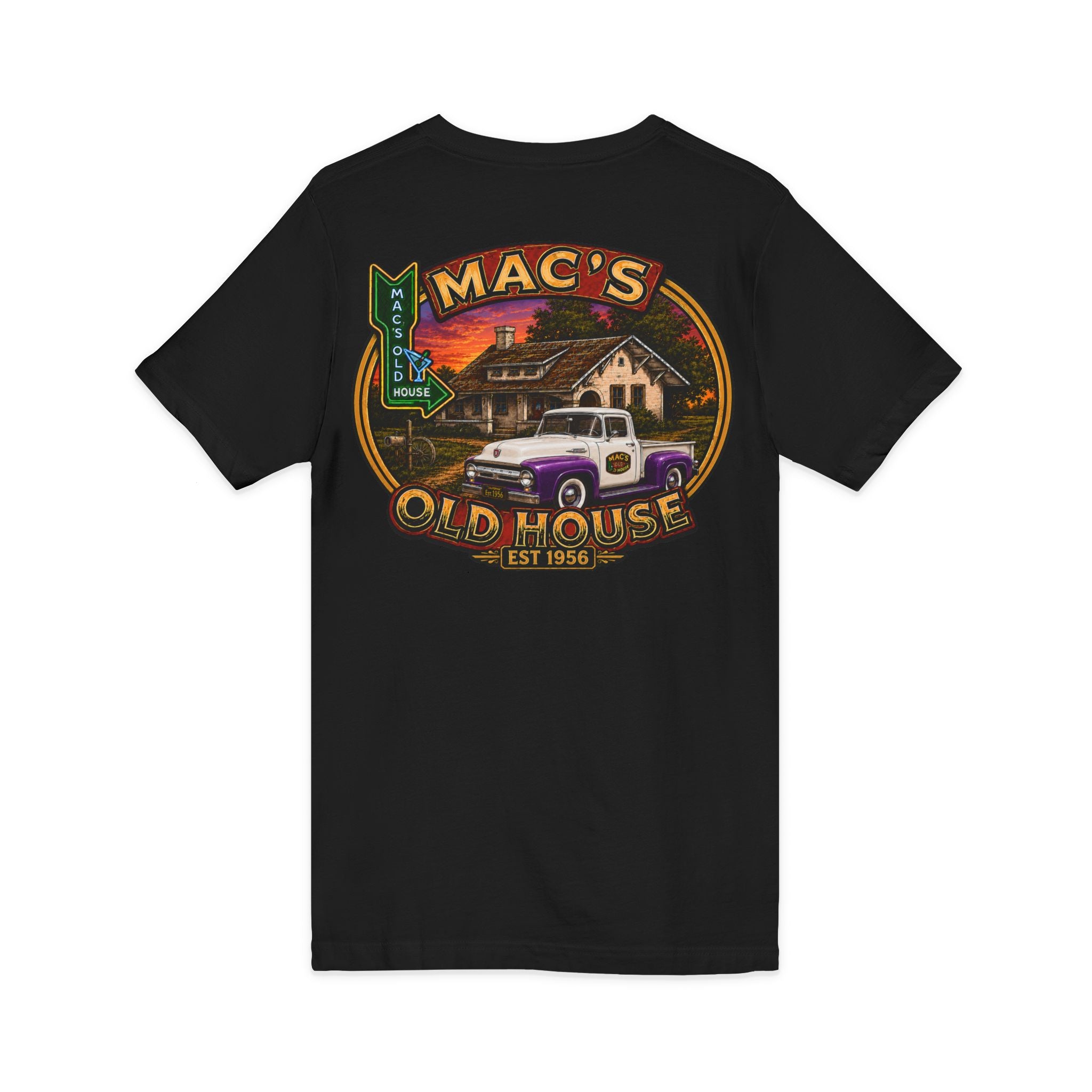 Mac’s Old House Vintage Truck V-Neck Tee