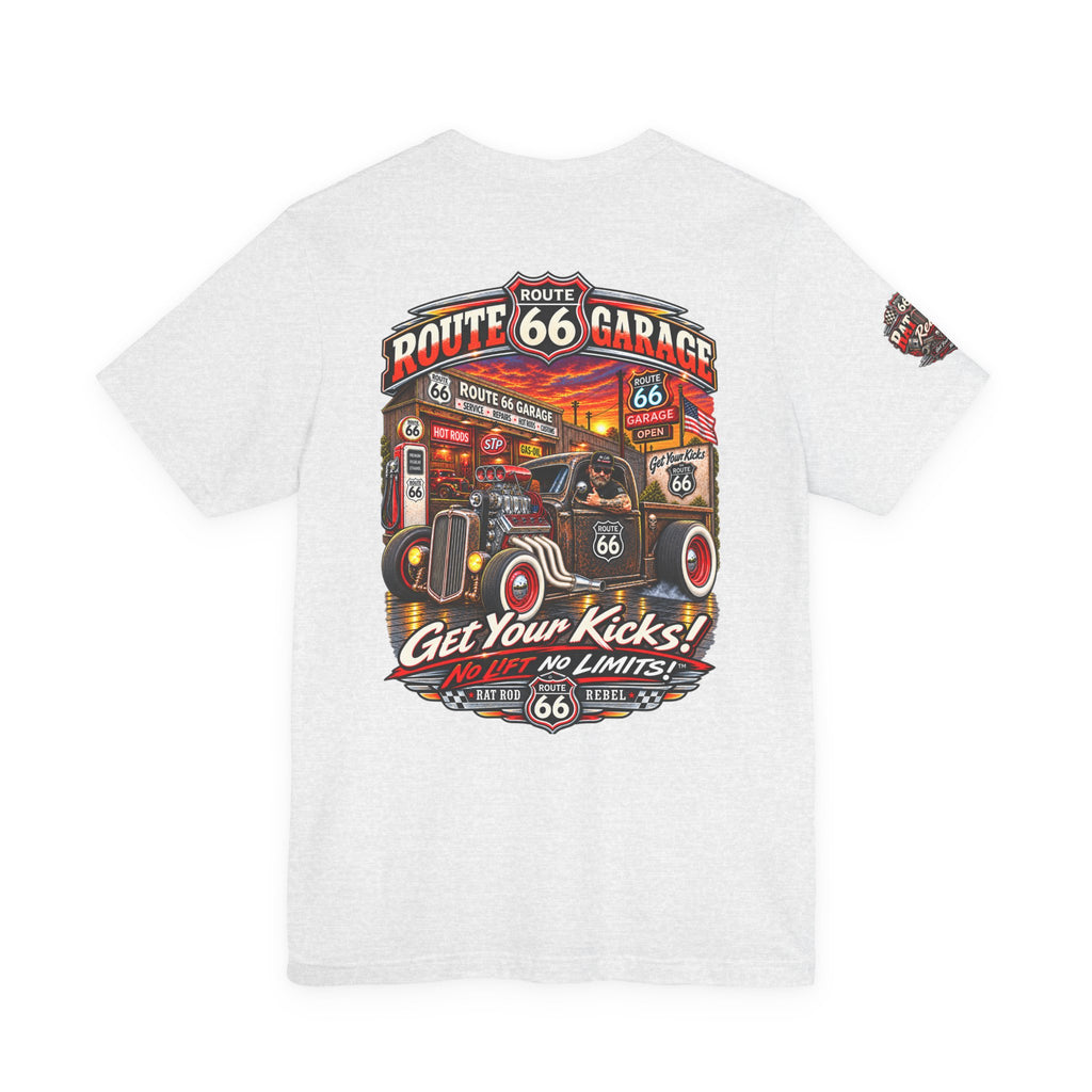 Rat Rod Truck T-Shirt – Supercharged V8 Hot Rod Graphic Tee | Route 66 Garage