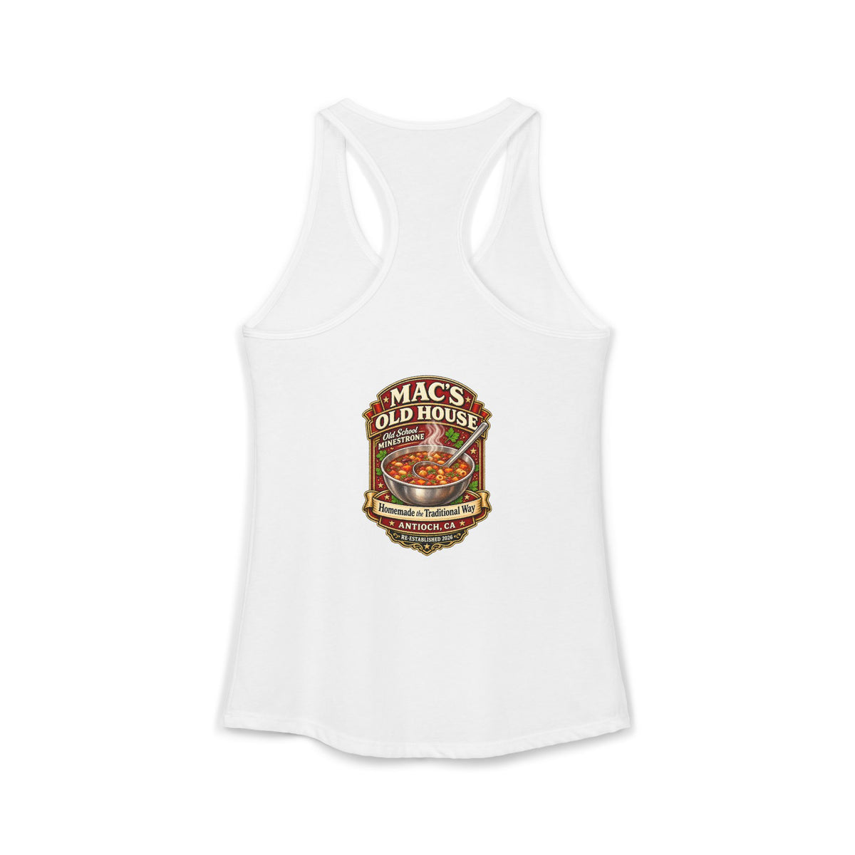 Mac’s Old House Old School Minestrone Women’s Racerback Tank – Antioch, CA