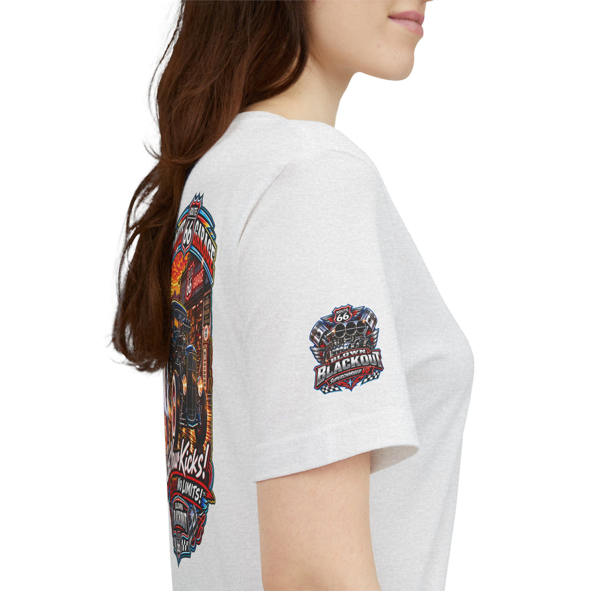 Route 66 Garage – Blown Blackout Hot Rod Tee