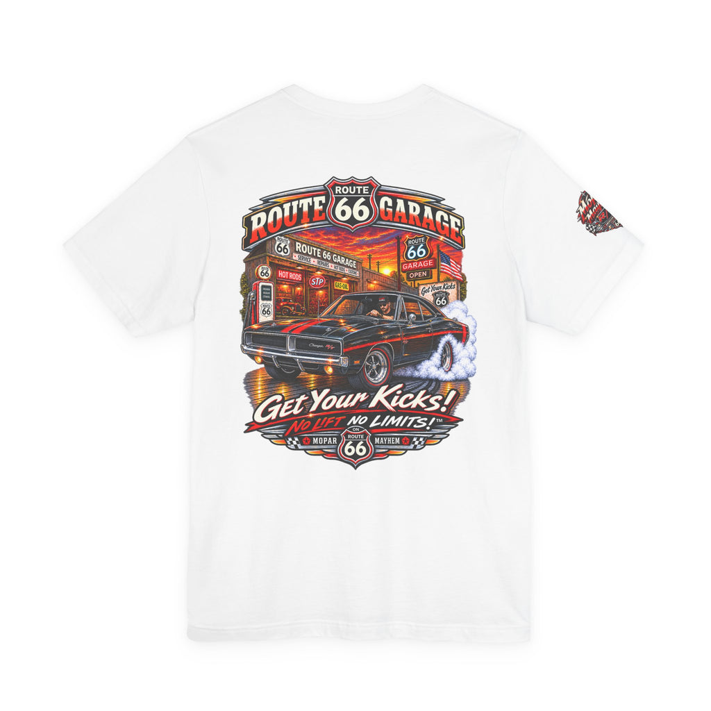 Classic Mopar Muscle Car T-Shirt – Black & Red R/T Graphic Tee | Route 66 Garage