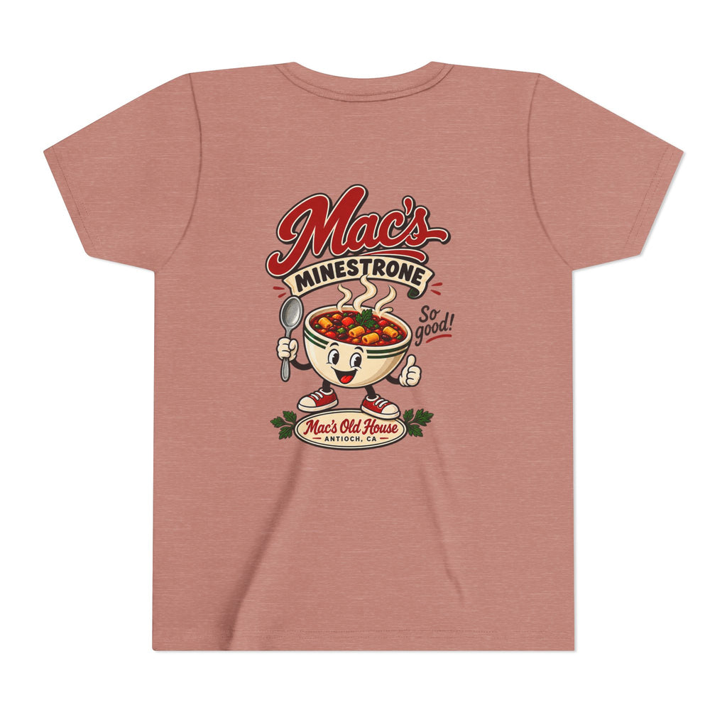 Youth Tee — "Mac's Minestrone" Retro Soup Logo