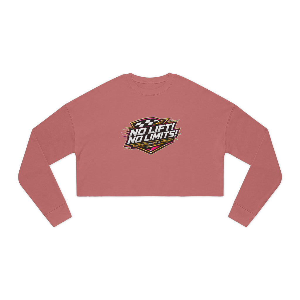 Cropped Sweatshirt — "No Lift! No Limits!" Motivational Fitness Crop