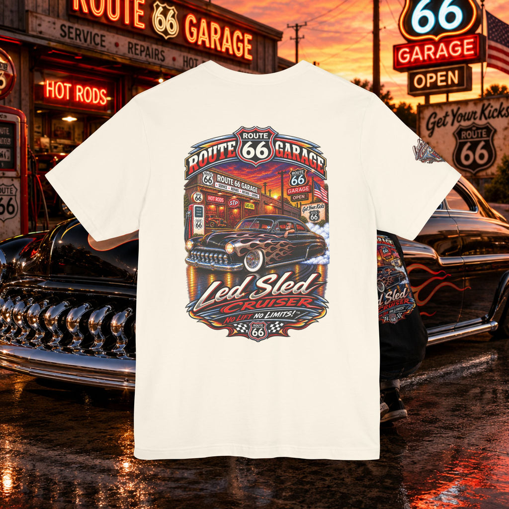 Lead Sled T-Shirt – Custom Cruiser Hot Rod Graphic Tee | Route 66 Garage